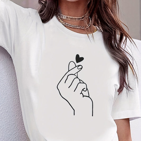 Heart with Hand Clicking Tee – Modern Love, Playful Style