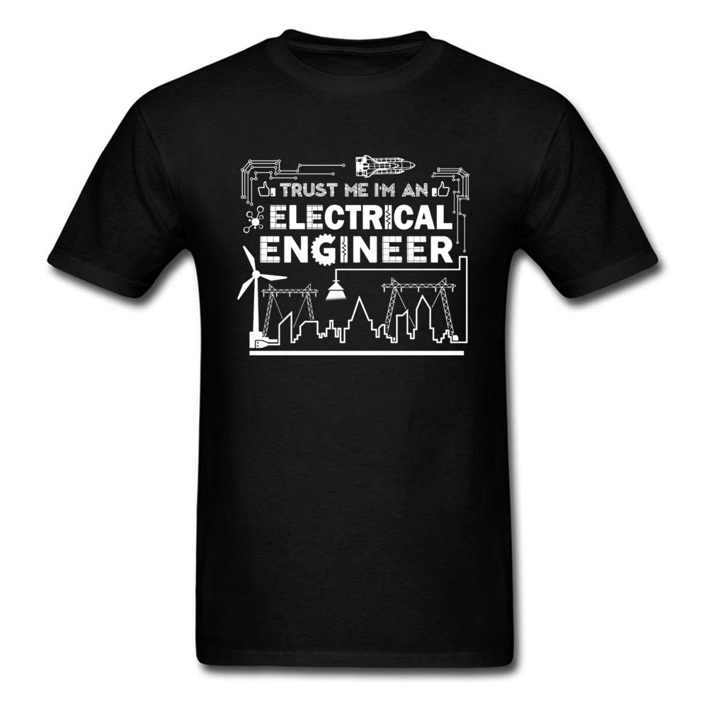 Geek T-shirt Men Trust Me I Am An Engineer T Shirts Programmer Tops Graphic Tee University Cotton Letter Tshirt Funny Quote