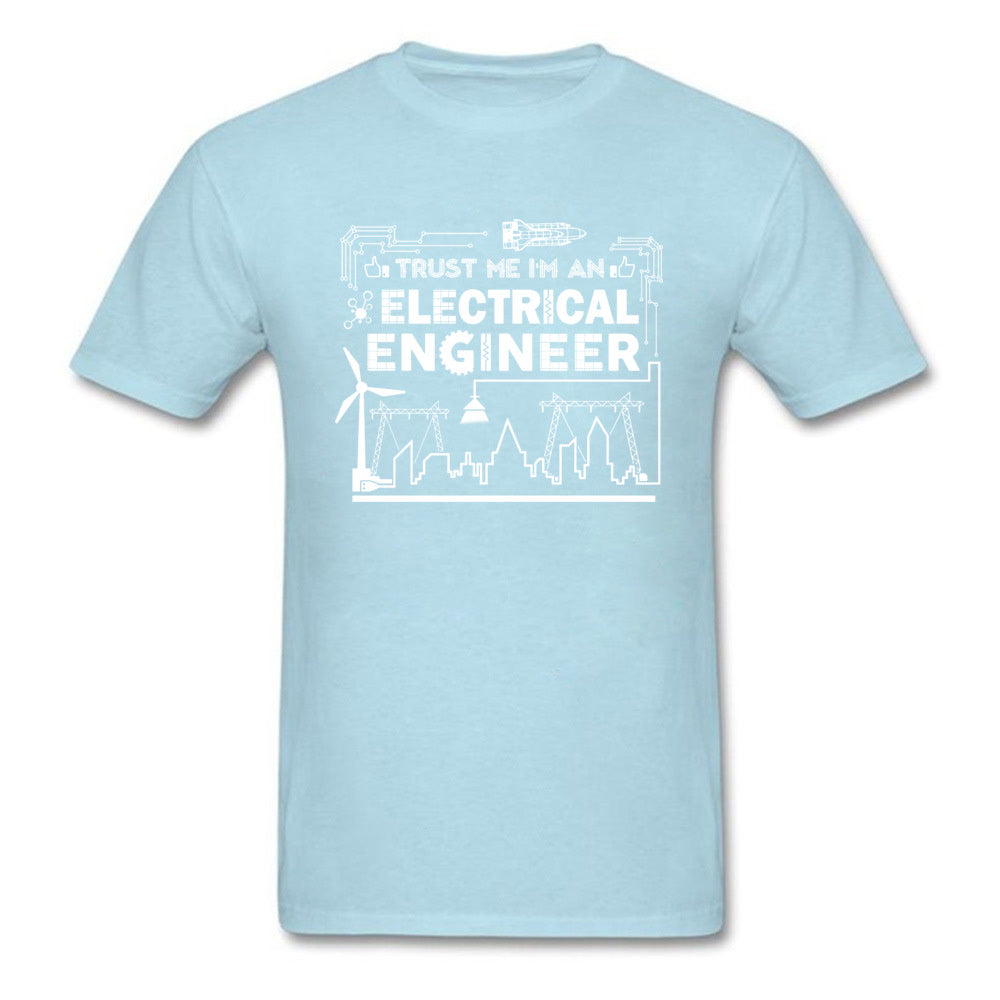 Geek T-shirt Men Trust Me I Am An Engineer T Shirts Programmer Tops Graphic Tee University Cotton Letter Tshirt Funny Quote