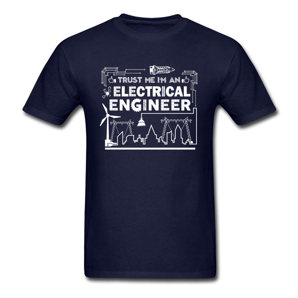 Geek T-shirt Men Trust Me I Am An Engineer T Shirts Programmer Tops Graphic Tee University Cotton Letter Tshirt Funny Quote