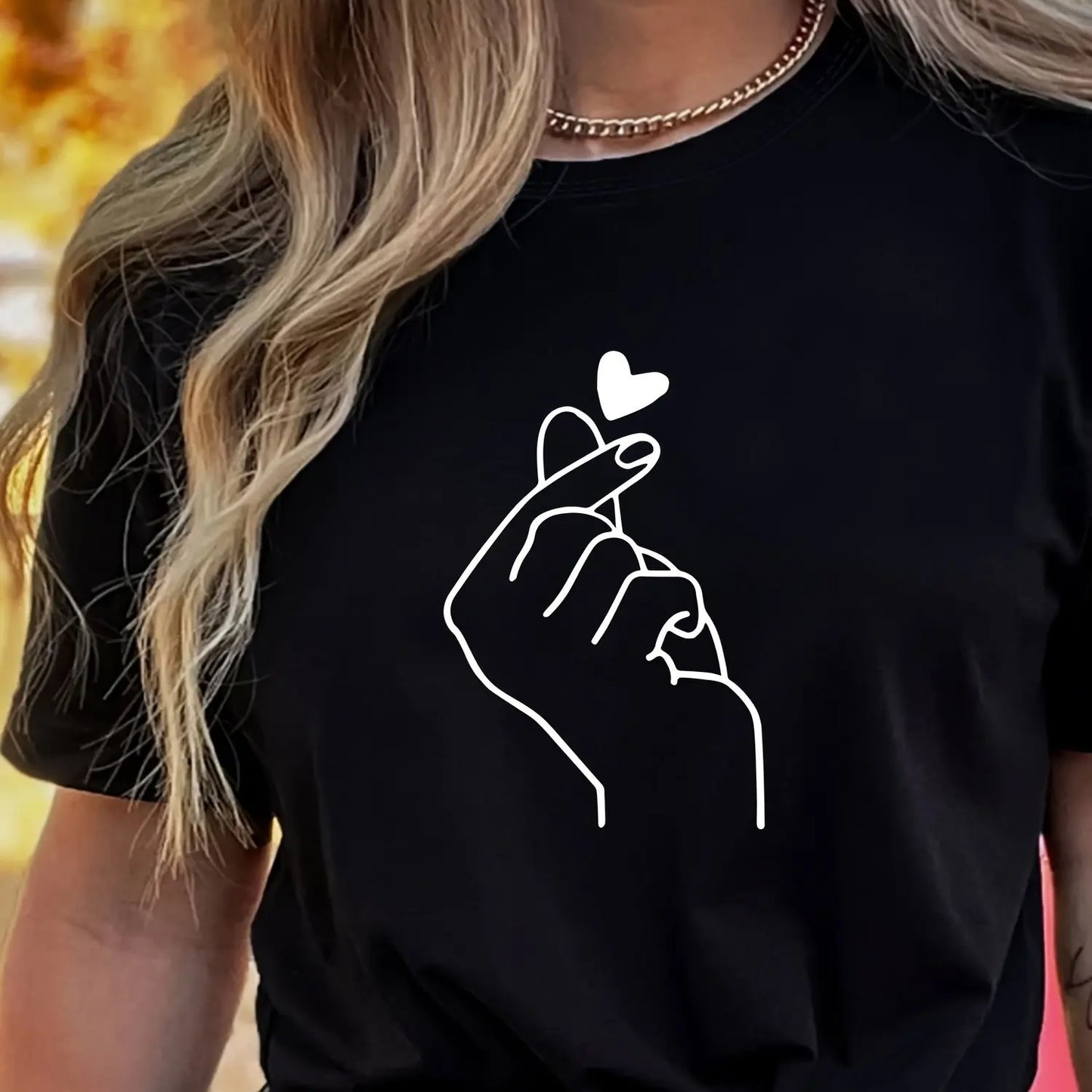 Heart with Hand Clicking Tee – Modern Love, Playful Style