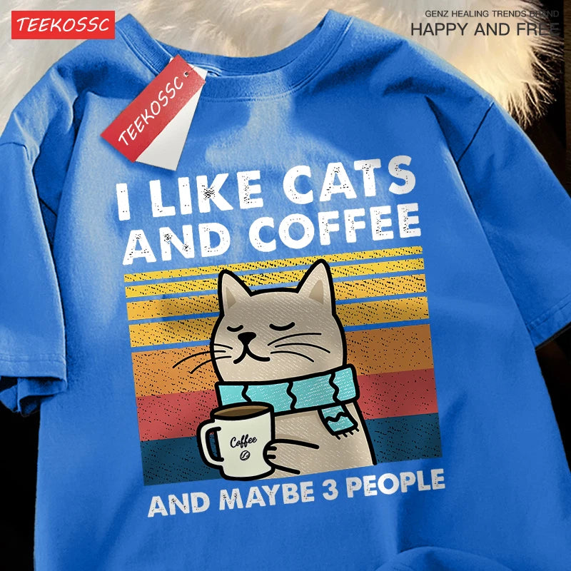 “I Like Cats, Coffee, and Maybe 3 People” Tee